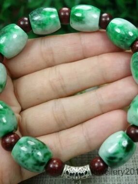 Certified Green Burma 100% Natural A Jadeite jade LuLuTong Bracelet 路路通 手链